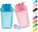 셰이커 병 단백질 쉐이크와 16-Ounce/400ML 쉐이커 병, 비 BPA 플라스틱 (Blue+Pink (2PCS)