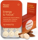 NeuroGum Energy Caffeine Mints (144 조각) - L-theanine + Natural Caffeine + Vitamin B12 & B6 - Nootropic Energy & Focus Supplement for Women & Men - Keto & Vegan, Cinnamon 풍미