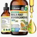 BIO KRAUTER Maca 뿌리와 Ashwagandha Tincture - 남성 및 여성을위한 Maca & Ashwagandha 보충제 - 계류 지원을위한 Adaptogenic 액체 보충 - 알코올 및 설탕 무료 Vegan Drops 4 Fl.Oz.