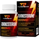 테스토스테론 승압기, Turkesterone 보충교재 1300mg 매우 고강도 (Ajuga Turkestanica 추출물 Std.에서 20% 테스토스테론), Athletic 성과 & 근육 질량을 위한, 120의 캡슐