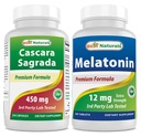 제일 자연적인 Cascara Sagrada 450 mg & Melatonin 12 mg