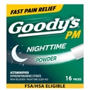 Goody의 야간 분말, 고통 Reliever & Acetaminophen & Diphenhydramine 구연산염, 카페인 자유로운, 16 조사를 가진 잠 원조
