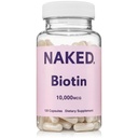 NAKED Biotin 10,000mcg - 건강한 머리, 피부 & 못 지원을 위한 최대 힘 비타민 B7 보충교재 - 비 GMO, 글루텐 자유로운, Vegan - 지원 Keratin 생산 - 120의 캡슐