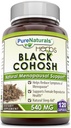 Pure Naturals Black Cohosh Menopause Relief - Menopause 지원을위한 천연 솔루션 - 순수한 뿌리 추출물 120 캡슐 540 Mg 보충