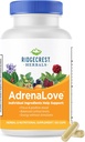 Ridgecrest Herbals AdrenaLove, 스트레스 및 에너지 지원 Ashwagandha, L-Theanine, Ginseng, Schisandra, Taurine, Holy Basil, Adaptogens, B 비타민 (60 Vegan Caps, 30 Serv)와 보충