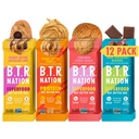 B.T.R. Nation Superfood Keto Protein Bar - Plant Based Vegan Protein | (12 팩) 다양성 팩 | 저탄소 식품, 저 칼로리, 글루텐 프리, 아니 알코올 설탕, Superfoods와 부스트