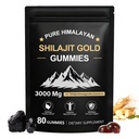 Shilajit Gummies, 순수한 Himalayan Shilajit Gummies 금, 추가 설탕 비 GMO 100 % 천연 및 유기, Ashwagandha, Gokshura| Fulvic 산 및 85 + 남성용 추적 미네랄 | 60 거미