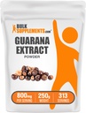 BulkSupplements.com Guarana 추출 분말 - Guarana 씨앗, Guarana 분말에서 자연 카페인 보충 - 글루텐 무료, 800mg, 서빙 당 250g (8.8 oz) (팩 1)