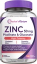 의사의 조리법 아연 50mg, 높게 흡수성 아연 Picolinate & Gluconate, 지원 자연적인 면역성 방위, DNA & 단백질 형성, 세포 성장, 비 GMO, 240 Veggie 캡슐
