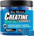 Creatine Monohydrate Gummies 남성 & 여성을 위한 5000mg, 근육 힘을 위한 Chewable Creatine Monohydrate, 근육 건축업자, 에너지 부스트, 전 운동 보충교재 (120 조사) - 블루 베리 풍미