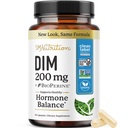 DIM 보충교재 200 mg | 여성 & 남자를 위한 에스트로겐 균형 | 호르몬 균형, Menopause & 산화를 억제하는 지원 | Clean Label Project Certified, Vegan & Soy Free Diindolylmethane | 60 Ct.