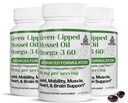TURNER 뉴질랜드 녹색 Lipped Omega-3 Mussel 기름, UAF1000+ 최고 산화를 억제하는를 가진 53x 높 힘. 피시 애프터트 없음, 3 병, 180 Softgels