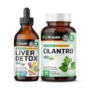 BIO KRAUTER Liver Detox Tincture 4 Fl. Oz. & Cilantro 100 캡슐