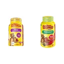 L’il Critters Fiber Daily Gummy Supplement for Kids, Digestive Support, Berry and Lemon flavors & Immune C Daily Gummy Supplement Vitamin for Kids, 비타민 C, D 및 아연 Immune 지원
