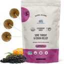 MommaBear Natural Sore Throat Relief Lollipops – Elderberry & Honey Kids Cough Lollipops – 유기 기침 어린이 롤리 치료, 인공 첨가물 없음 – 신선도 (10 팩)에 단단히 밀봉