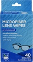 Rite Aid Eye Care Microfiber Lens Wipes, Premoistened, 개별적으로 포장 된 소포 - 40 개 | 빠른 건조, 안티 슬립 포뮬러|안경 청소 닦음 | 눈 유리 청소기 및 천| 렌즈 닦음