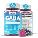 GABA Gummies 500 mg - L Theanine, 5-HTP, 비타민 D3, B12, Ashwagandha, Melatonin-Free for Brain Calm, Mood, Zzz Better, GABA Supplement for Adult, Blueberry flavor, Vegan