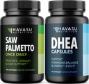 HAVASU NUTRITION DHEA 50mg 보충 (60 인분) & Saw Palmetto 캡슐 (100 인분)