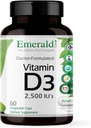EMERALD LABS 비타민 D3 2,500 IU의 - Bone, Teeth, Muscle, Heart & Immune Health 지원 - 프리미엄 다이어트 보충 - 60 식물성 캡슐 (60 일 공급)
