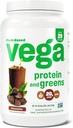 Vega 단백질과 녹색 단백질 분말, 초콜렛 - 20g 식물 기초 단백질 플러스 채소, Vegan, 비 GMO, 여성과 남성, 2.1bs를 위한 완두 단백질