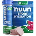 Nuun 스포츠 마그네슘, 칼슘, 칼륨, 염화물 및 나트륨, 글루텐 무료 및 채식, 수박, 8 팩 (80 인분 총)과 전자 정제