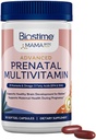 Biostime Advanced Prenatal Vitamins for Women | 20 Nutrients, Multivitamin, Folic Acid, Iron, Prebiotic 및 Omega 3 EPA 및 DHA 지방산 | 임신 비타민 및 지원 보충교재 | 90 Softgel 알약