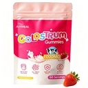 Colostrum Gummies, 1000 mg 잔디 ed Colostrum Chews Colostrum Gut 건강, 머리 성장, 아름다움 및 면역 지원, 딸기 풍미 60의 서빙을 위한 보충교재