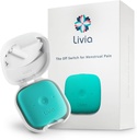 Livia Menstrual Pain Relief Device, Blue-Green – Off-Switch for Period Pain – Portable & Discreet – 충전식, 최대 12 시간 배터리 – 스틱 온 패드와 완벽한 키트 – Go-to Travel Partner