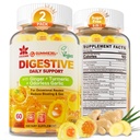Ginger Chews Gummies for Nausea & Digestive Support, Stomach Relief, Turmeric, Odorless Garlic, Quercetin, 비타민 D3, Occasional Bloating & Gas, 2Pack과 함께 설탕 무료