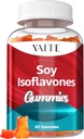 여성을위한 Soy Isoflavones 보충 – Menopause Relief, Hot Flash, Hormonal Balance, Genistein, Soy with Isoflavones, Bone Health Support – 60 Vegan Chewable Gummies