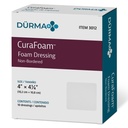 Dynarex 3012 CuraFoam Foam Dressing, Non-Bordered, Sterile, 쿠션 및 Moist Wound Care, 4 "x 4.25", 10 팩