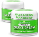 Miracle Nerve Cream - 최대 강도 - 신경병 장애 완화를위한 심황 및 Arnica 혼합 - MSM, B6, E - 미국 - 2 팩을 가진 Soothing Foot & Hand Formula