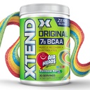 Xtend 본래 BCAA 분말 Airheads 무지개 베리 풍미, 7g BCAA 및 2.5g L 글루타민, 설탕 남자 & 여자를 위한 아미노산을 가진 설탕 자유로운 포스트 운동 근육 회복 음료, 30의 서빙