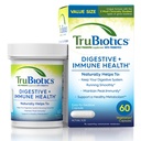 Digestive & Immune 건강을 위한 TruBiotics Probiotics, 지원 일정 및 도움은 Abdominal Discomfort, 가스 & bloating, 2 임상적으로 Studied Probiotic Strains, 플러스 Prebiotics, 60의 캡슐을 구호합니다