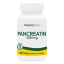 Nature Plus Pancreatin - 1000 mg, 60 정제 - 위장 지원을위한 천연 소화 효소 보충 - Amylase, Protease & Lipase 포함 - 글루텐 - 무료 60 서빙