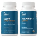 Tobias Colon 14 Day Cleanse 및 비타민 D3 5000 IU 지원 전반적인 건강, 면역 체계 및 소화 체계. Non-GMO Gut Cleanse 및 남성용 비타민 & 여성용 비타민