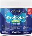 개를위한 Probiotics 160 Chews 12 oz - Gut & Digestion Health, Immune System, Upset Stomach & Gas, Metabolism, Constipation, Diarrhea & Loose Stool, Itchy Skin 및 Ears & 알레르기 지원
