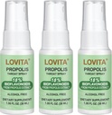 Lovita Propolis Throat 스프레이, 캐나다 프로 폴리스 스프레이, 9 : 1 % 높은 농도, 면역 지원을위한 자연 Sore Throat 스프레이, 알코올 - 무료, 1 Fl Oz (Pack of 3)