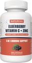 1개의 Elderberry Immune 지원 보충교재, 성인 산화 방지제 보충교재, Elderberry 1000 mg, 비타민 C, 아연, Echinacea, Ginger, 300 Vegan 캡슐을 위한 매일 면역성이 있는 승압기에서 5 - 5 달