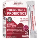 ZEBORA Probiotics-for-Women 100-Billion-CFUs for Prebiotics, D-Mannose & Cranberry for Digestive, Immune, Feminine UT Health Support, Ultimate Probiotic Women's Care, Soy & Gluten Free, 45 Packets