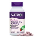 Natrol 비타민 B12 5,000 mcg, 빠른 용해 비타민 B12 보충교재는 건강한 신경 체계 및 에너지 대사, 100개의 정제, 100 까지 일 공급을 지원합니다