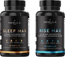 Bestseller Sleep MAX & Rise MAX 전문 번들 올인원 프리미엄 Nootropics & Sleep 용 기능성 버섯 혼합 및 Calming 혼합