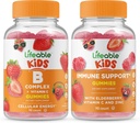 Lifeable B Complex Kids + Immune 지원 키즈, Gummies 번들 - 훌륭한 타스팅, 비타민 보충, 글루텐 무료, GMO 무료, Chewable Gummy