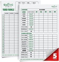 SWOOC Games® - 5 Big Premium Laminated Yardzee & Farkle Score Cards (11.5in x 8in) 규칙 - 거대한 옥외 향을 위한 큰 재사용할 수 있는 건조한 Erase 패드