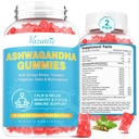 2 팩 Ashwagandha Gummies와 Turmeric GABA 계류 에너지와 면역 지원, 혼합 Berry 맛 120 Cts