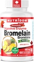 Nutridom Bromelain Digestive Enzyme Pineapple 보조 식품, 2400 GDU, 500mg, Non-GMO, Vegan, Gluten, Soy & Dairy (60 개)의 무료