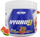 Alpha Supps Hydro 9 Aminos | EAA + Hydration Formula | BCAAs & Electrolytes 30 서빙이있는 필수 아미노산 EAAs 분말 - 수분이 많은