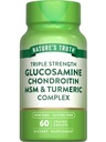 자연의 진실 글루코사민 Chondroitin MSM Complex | 60 Caplets | Turmeric | Triple Strength Formula | Non-GMO 및 글루텐 무료 보충
