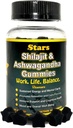 Shilajit Ashwagandha Gummies - 순수한 Shilajit 수지와 면역 지원 보충 - 스트레스, 에너지 및 웰빙을위한 유기 Ashwagandha Gummy, 60 자연 별 모양 Gummies
