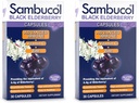 Sambucol 검정 Elderberry 캡슐 - 고급 면역, 비타민 C 및 아연, Elderberry 캡슐, 면역 지원, 검정 Elderberry 보충 교재, 글루텐 무료, 삼키기 캡슐에 쉽게 - 30 개, 2-Pack
